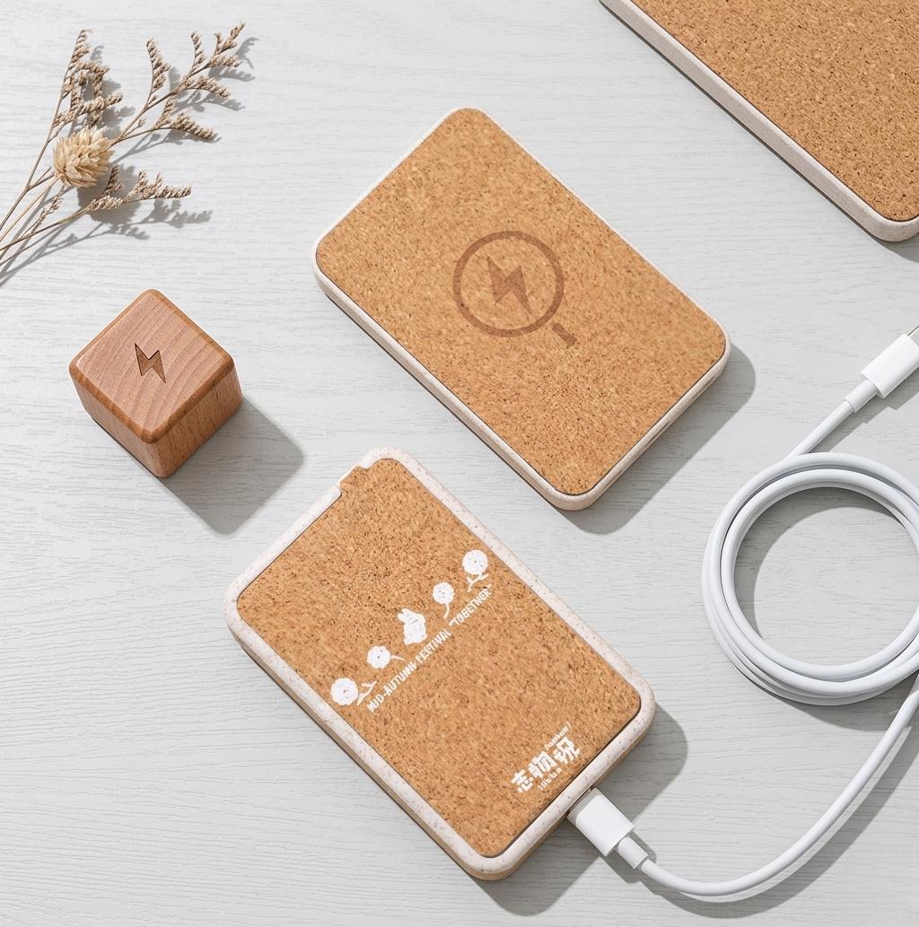 Engraved Wheat Straw MagSafe Power Bank