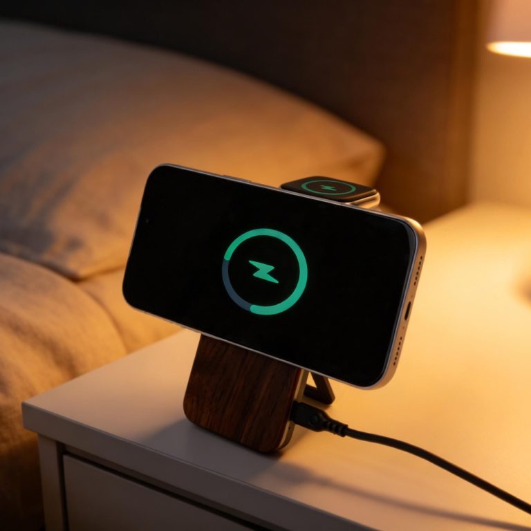 Qi2 Solid Wood Foldable 3-in-1 Stand