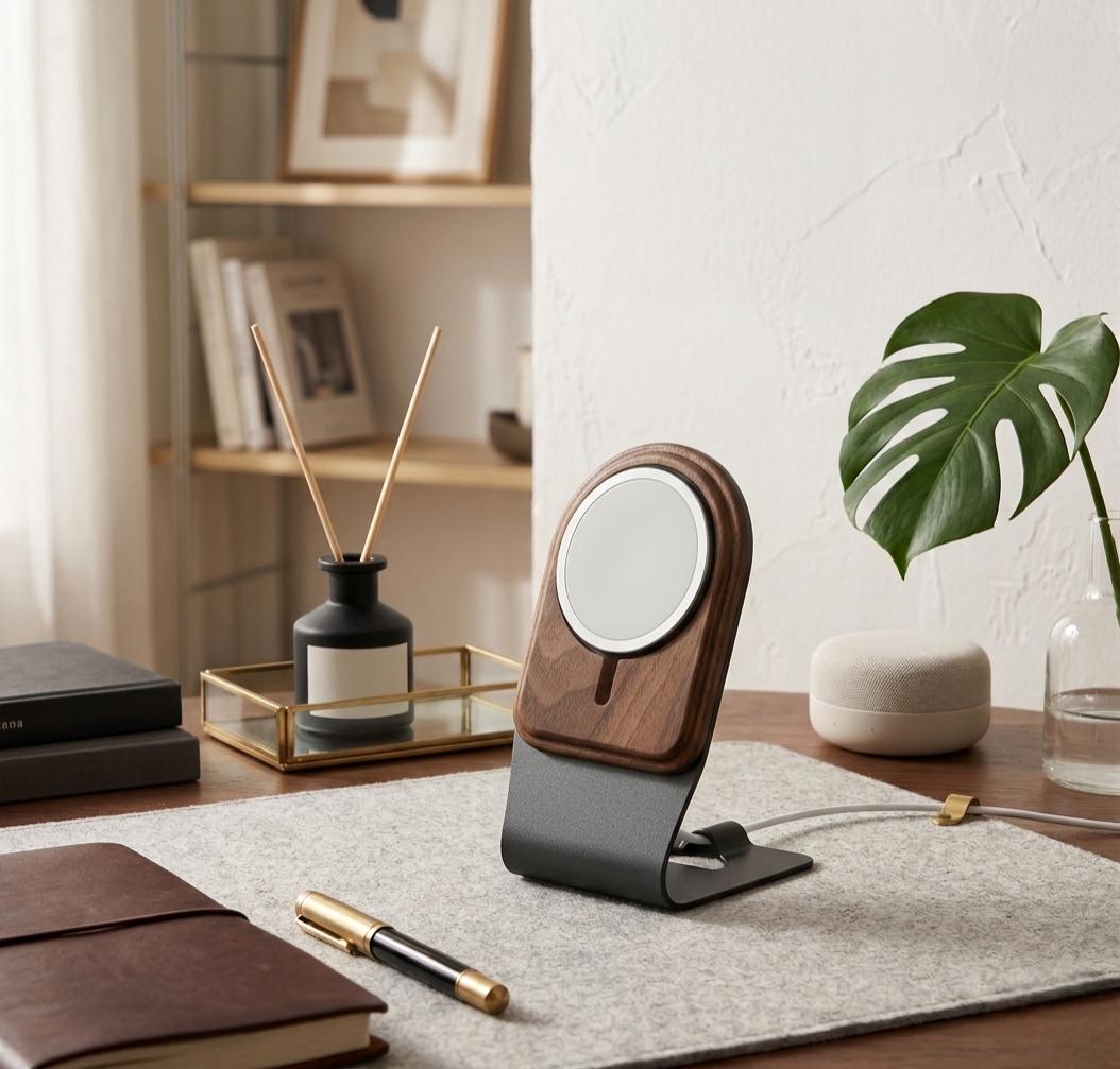 Walnut & Oak MagSafe Charging Stand