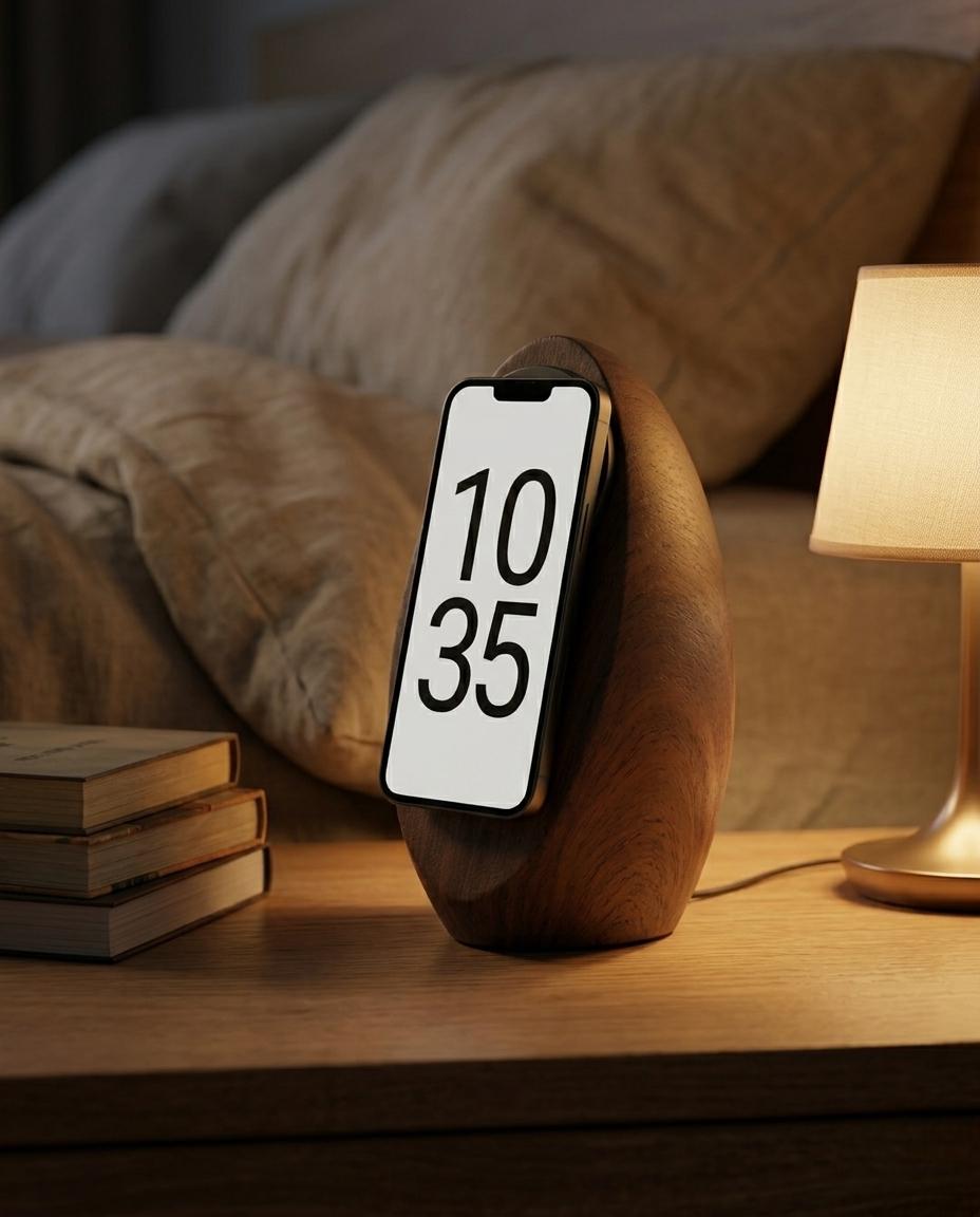 Sculptural Wooden MagSafe Stand