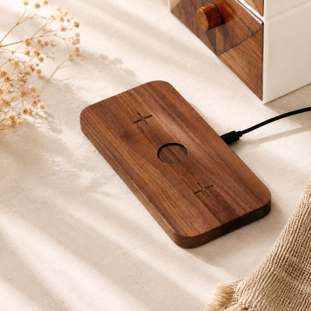 Solid Walnut 3-in-1 Charging Pad