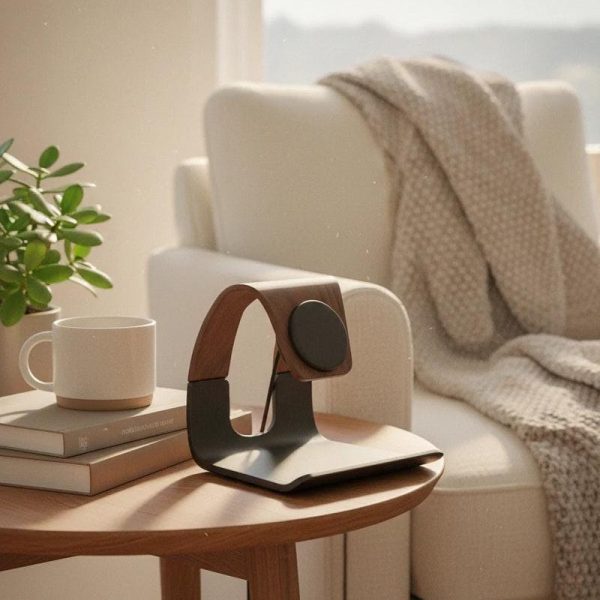 Wooden MagSafe Stand with Catch-All Tray