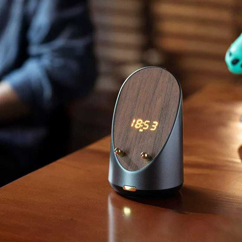 Wooden Charging Clock with Bluetooth Speaker