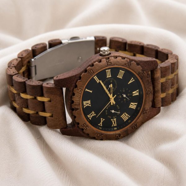 Walnut Roman Numeral Wood Watch for Men