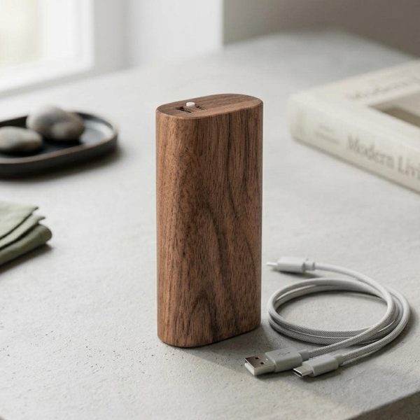 Engraved Wooden MagSafe Power Bank 6700mAh