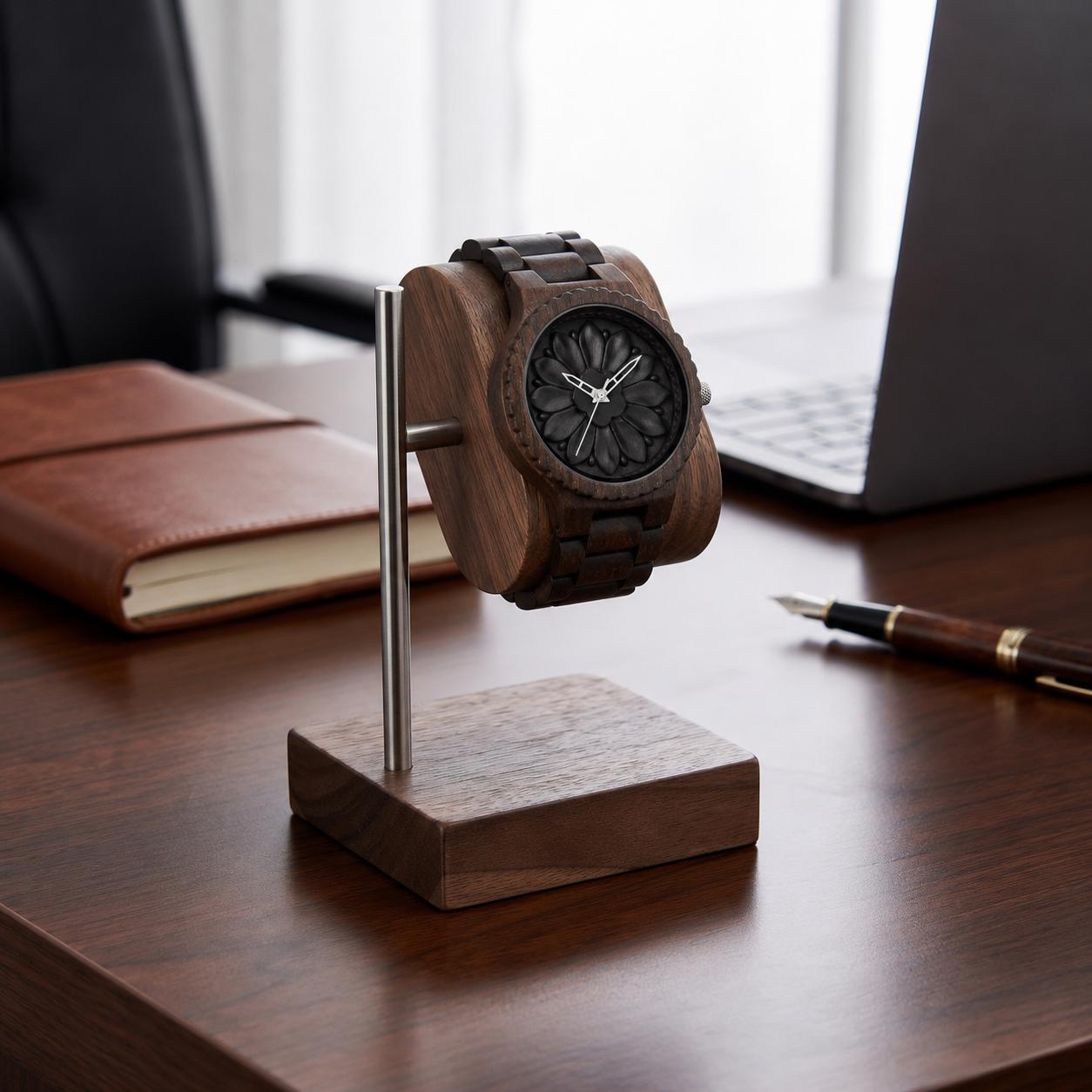 Modern Wooden Watch Stand, Walnut Cherry Holder