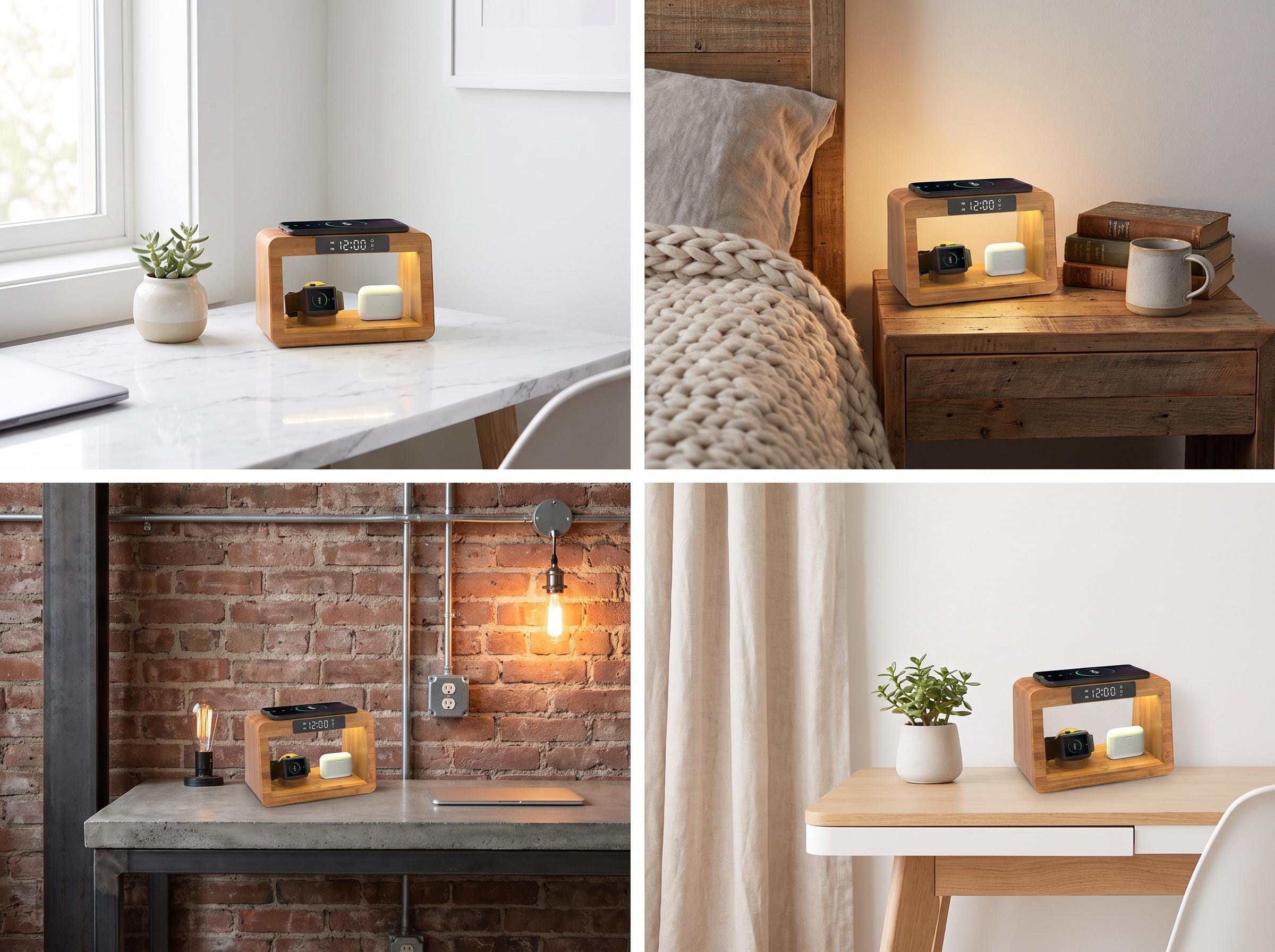 Bamboo 5-in-1 Bedside Charging Station