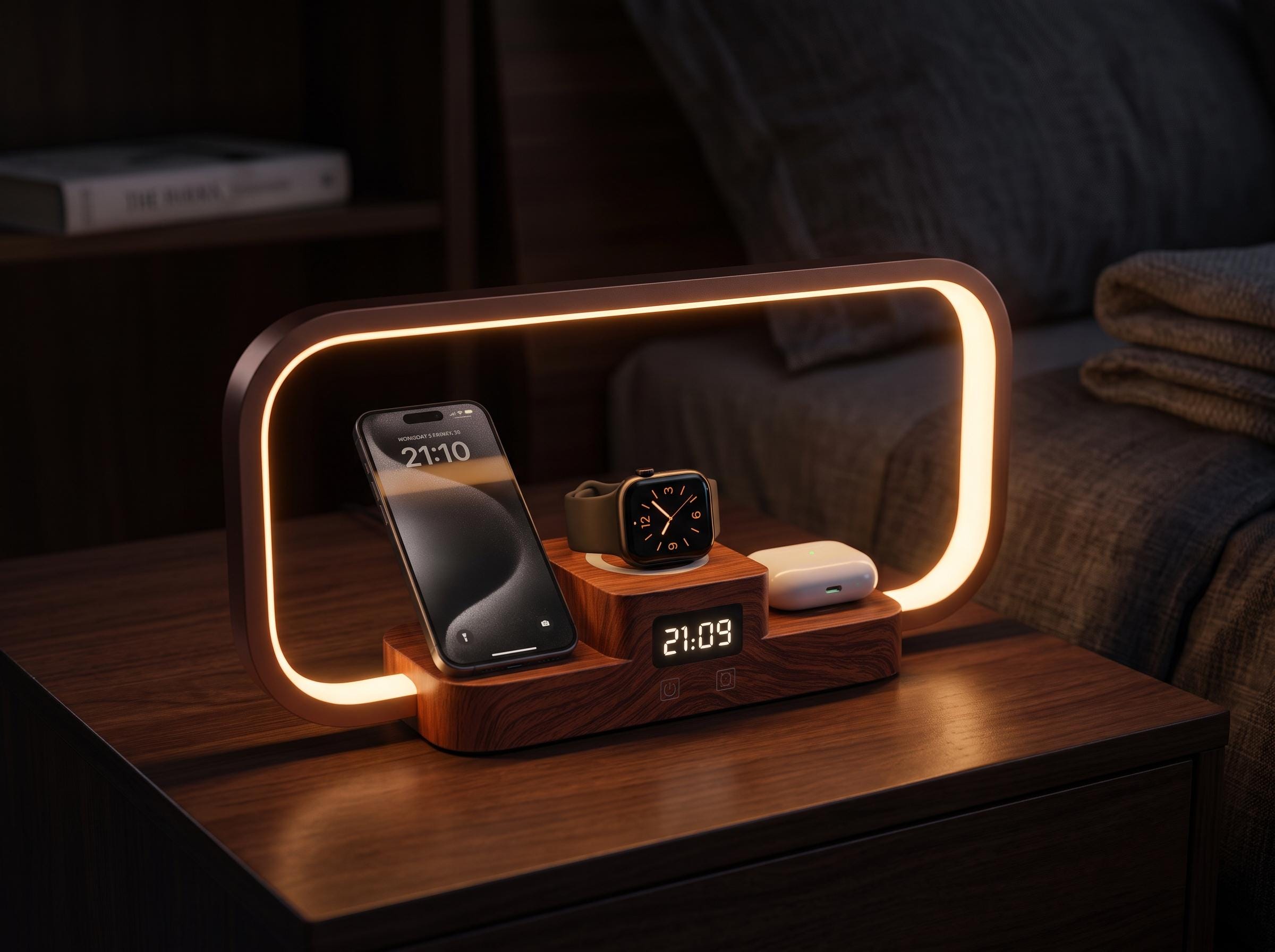 3-in-1 Charging Lamp with Clock