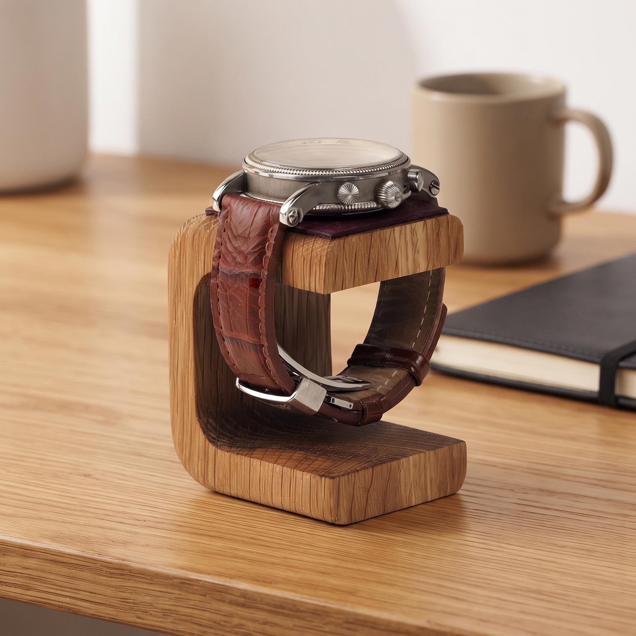 Oak Wooden Watch Stand for Nightstand