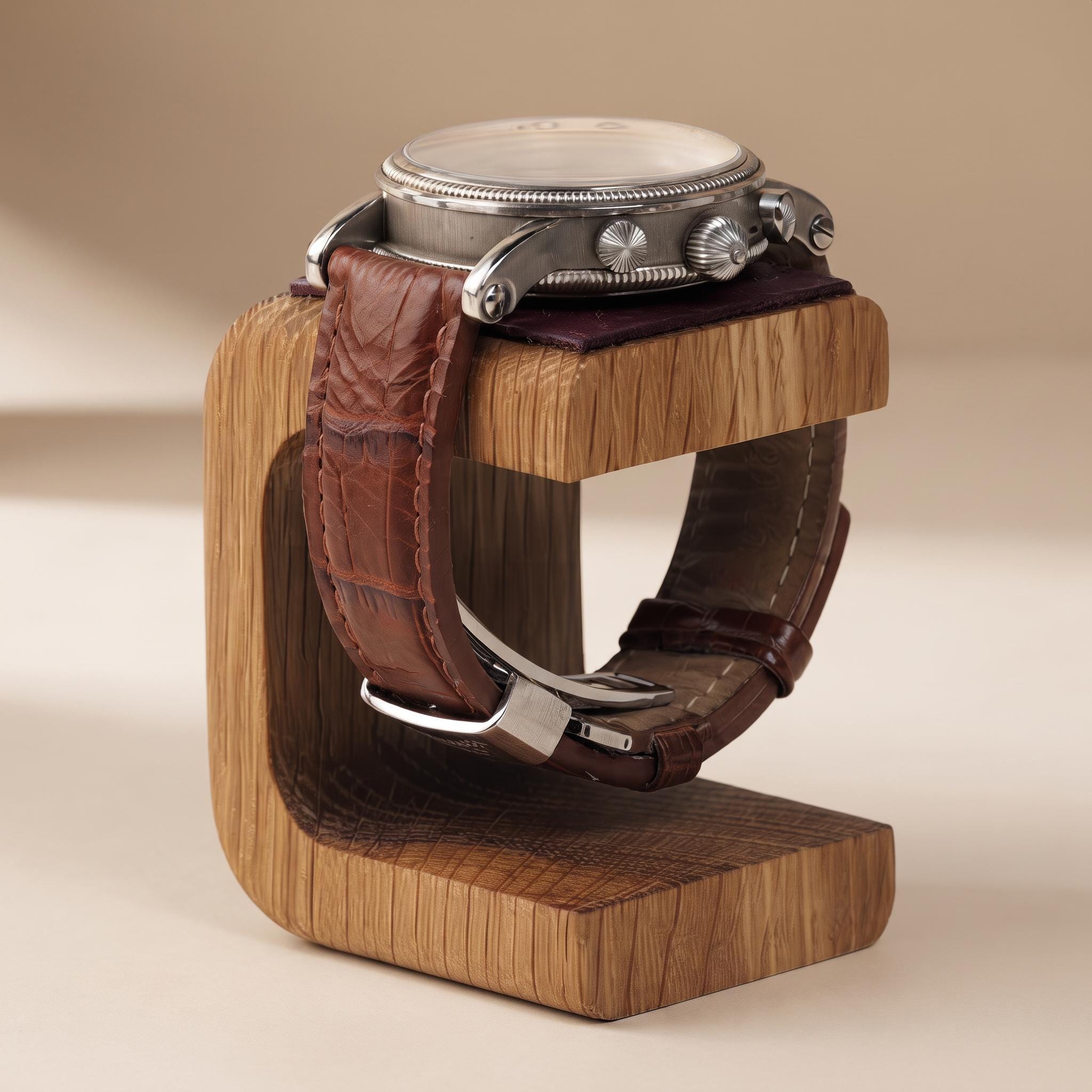 Oak Wooden Watch Stand for Nightstand
