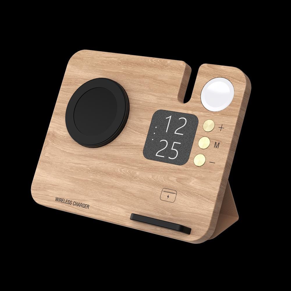 Walnut Foldable 4-in-1 Charging Station