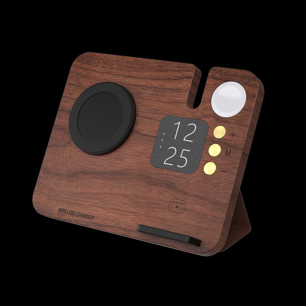 Walnut Foldable 4-in-1 Charging Station